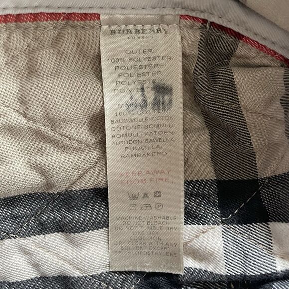 Burberry Jacket Toddler 2T Beige Diamond Quilted Snap Novacheck Lining - Picture 7 of 10